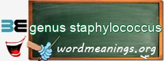 WordMeaning blackboard for genus staphylococcus